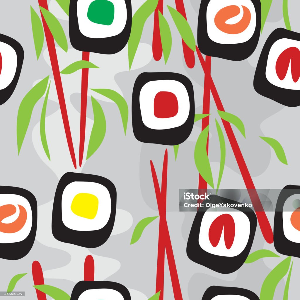 Sushi Seamless Pattern - arte vettoriale royalty-free di Bacchette cinesi