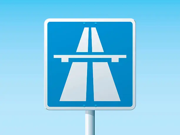 Vector illustration of Autobahn German Road Sign