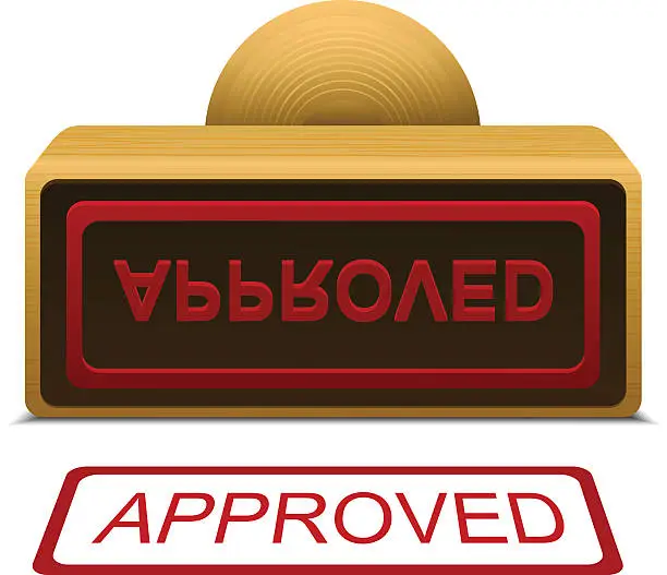 Vector illustration of Approved stamp