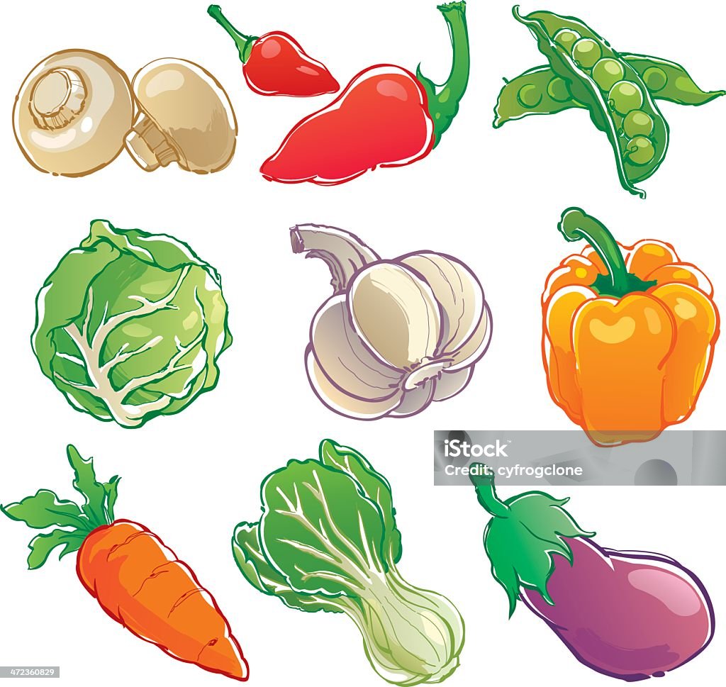 Ícone de legumes - Vetor de Cogumelo Branco royalty-free