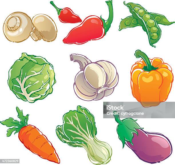 Vetores de Ícone De Legumes e mais imagens de Cogumelo Branco - Cogumelo Branco, Lentilha - Leguminosa, Repolho Verde