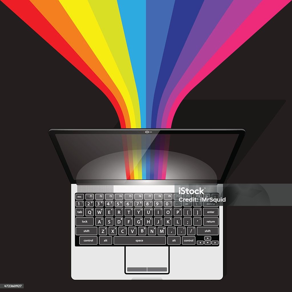 Streaming Daten Rainbow von Laptop-Computer - Lizenzfrei Regenbogen Vektorgrafik