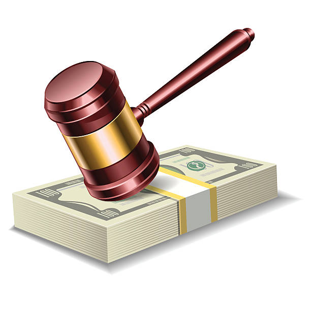 settle na dziedziniec - currency legal system human settlement gavel stock illustrations