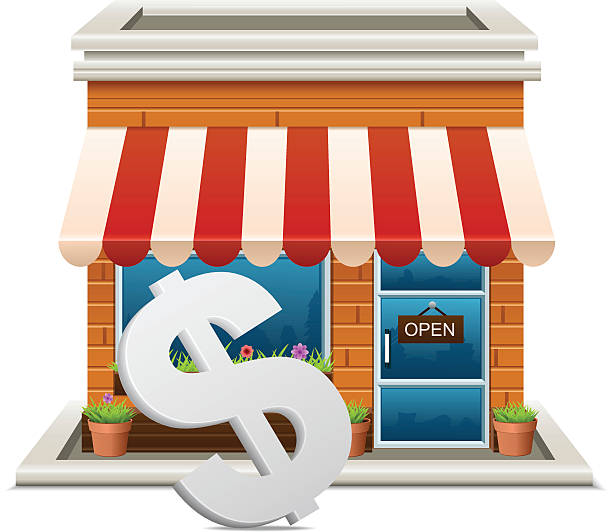illustrations, cliparts, dessins animés et icônes de magasin dollar avec - cash register wealth isolated store