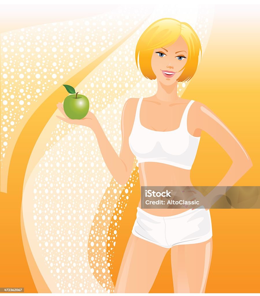 Zdrowe Fitness Dziewczyna - Grafika wektorowa royalty-free (Dieta)