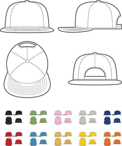 stockillustraties, clipart, cartoons en iconen met flat bill cap - flat cap