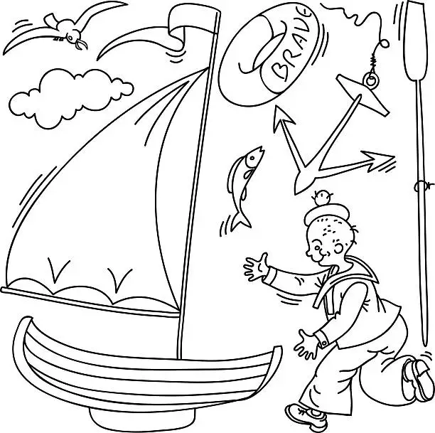 Vector illustration of Boating