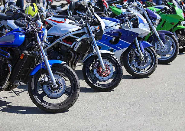 Photo of motorcycles on parking