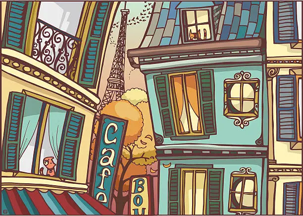 Vector illustration of Fall in Paris