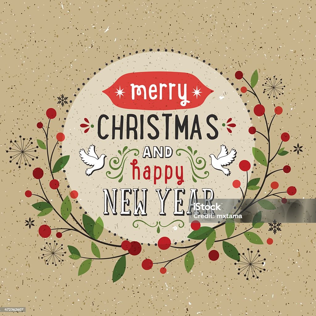 Mão desenhadas Cartão de festas de fim de ano - Vetor de Natal royalty-free