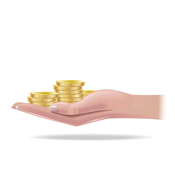 ilustrações de stock, clip art, desenhos animados e ícones de dar - women savings uk coin