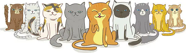 Vector illustration of Lovely cats