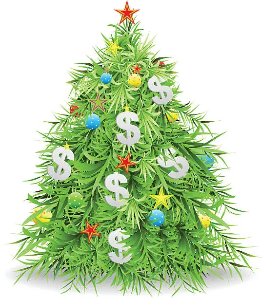 Vector illustration of Christmas Money Tree