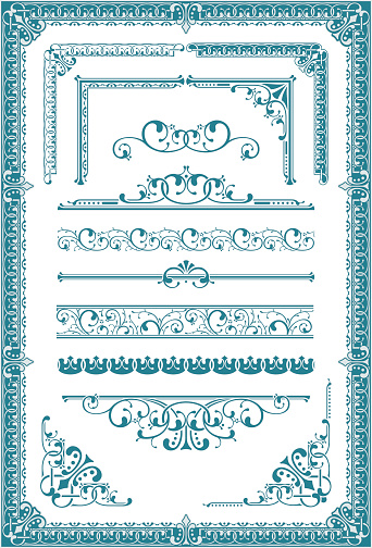 Vectorized Scroll Set Stock Illustration - Download Image Now - Border ...