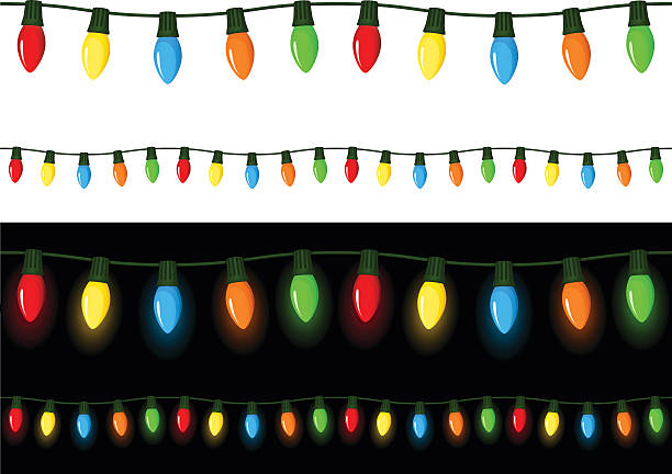 illustrations, cliparts, dessins animés et icônes de illuminations de noël - christmas lights christmas lighting equipment holiday