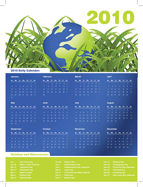 Calendar Vector illustration of 2010 Calendar, easy to edit. 2010 stock illustrations