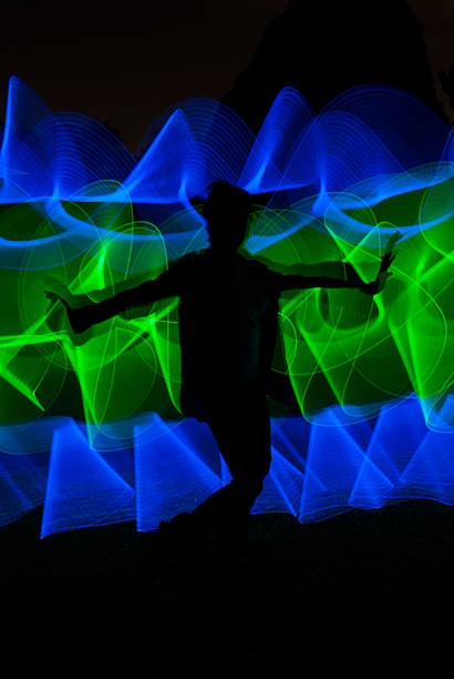 istock Light Painting composition of a girl dancing 472363816