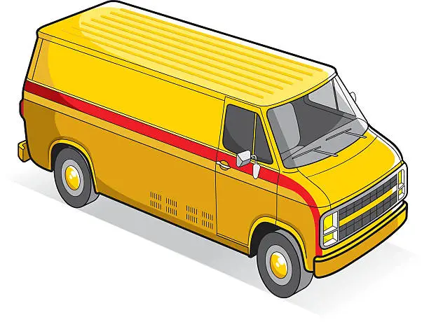 Vector illustration of cool delivery minibus