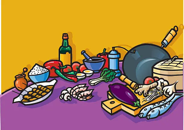 Vector illustration of indonesian cuisine