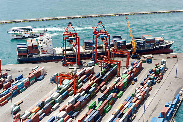 istock A far away picture of a container port 472366762