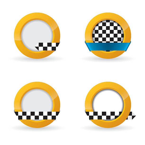 ilustrações de stock, clip art, desenhos animados e ícones de táxi icon designs - three dimensional car vibrant color circle