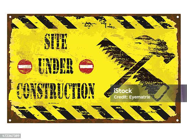 Under Construction Enamel Sign Stock Illustration - Download Image Now - Accessibility, Bad Condition, Beaten Up