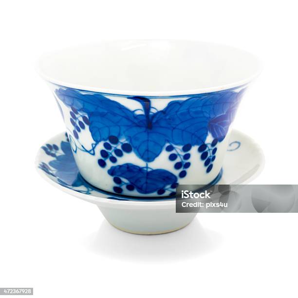 Chinesische Antike Blauer Und Weißer Tee Bowl Cover Untertasse Stockfoto und mehr Bilder von 2015