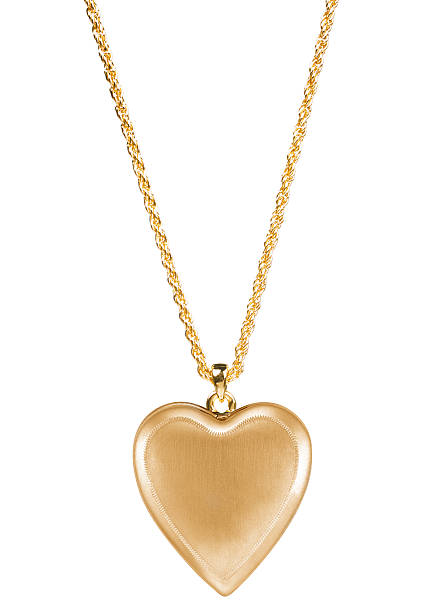 istock Golden heart pendant 472368450