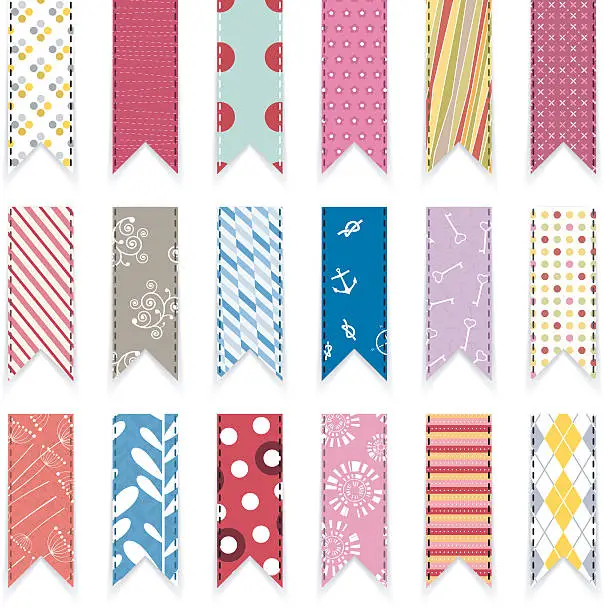 Vector illustration of vector cute scrapbooking ribbons design element