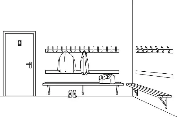 Vector illustration of dressing room