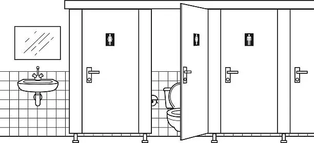 Vector illustration of public restroom
