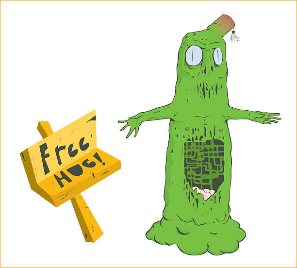 illustrazioni stock, clip art, cartoni animati e icone di tendenza di brutto verde mostro - green monster