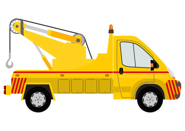 Tow Car Silhouette Stock Illustration - Download Image Now - Cartoon, Tow  Truck, Accidents and Disasters - iStock