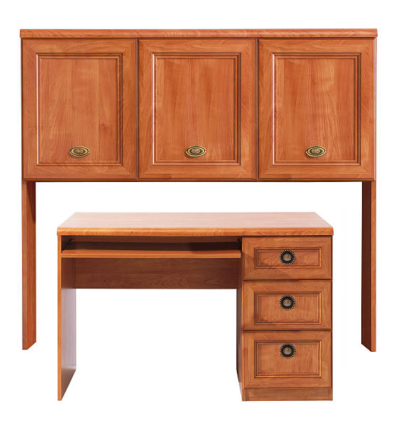 istock Wood cabinet and table isolated 472371642