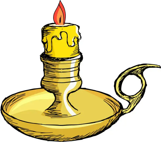 Vector illustration of candlestick mantel