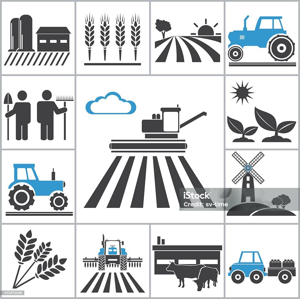 Сельское хозяйство иконы - Векторная графика Векторная графика роялти-фри