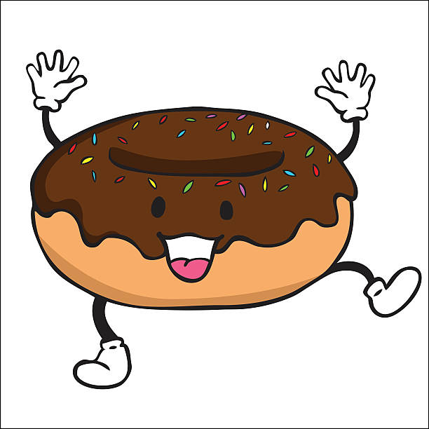 Donut Character vector art illustration