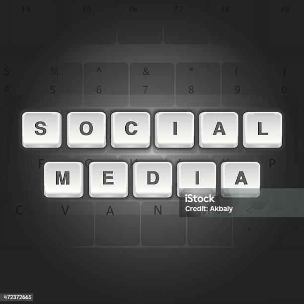 Redes Sociais Teclas De Computador - Arte vetorial de stock e mais imagens de Palavra Única - Palavra Única, Redes sociais, Teclado de Computador