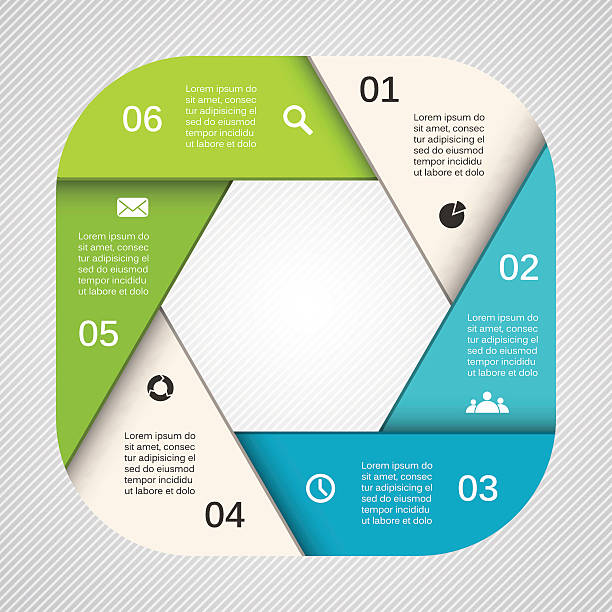 illustrazioni stock, clip art, cartoni animati e icone di tendenza di modello vettoriale moderno per il tuo progetto di business - hexagon three dimensional shape diagram abstract