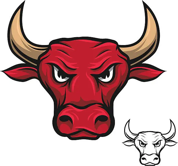 Vector illustration of Bull Head Mascot