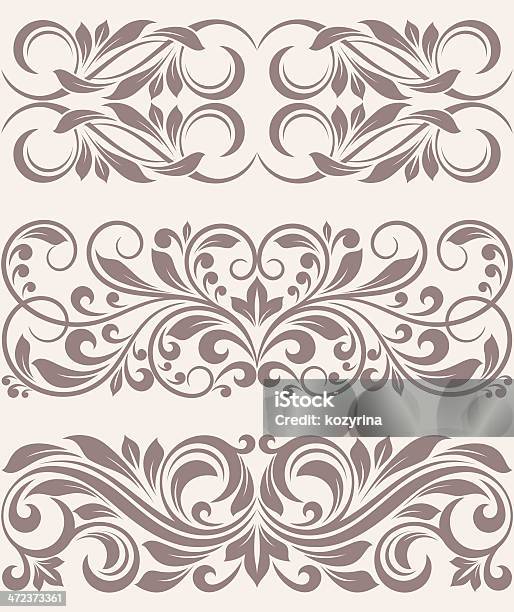 Set Vintage Ornate Border Frame Filigree Stock Illustration - Download Image Now - Abstract, Arts Culture and Entertainment, Calligraphy