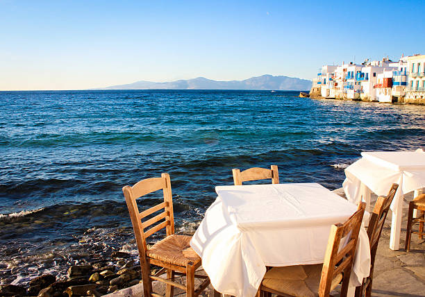 istock Restaurant beside the mediterranean sea 472373562