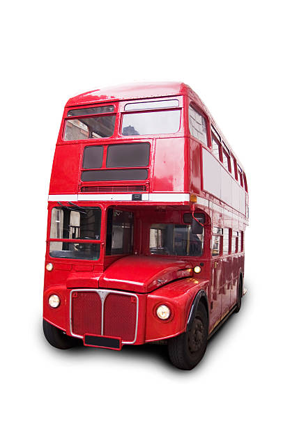 istock Londoner vintage red double decker bus isolated on white background 472373854