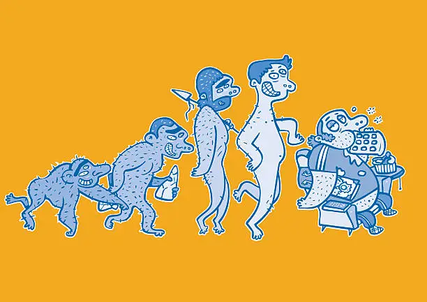 Vector illustration of Evolution of the human race.