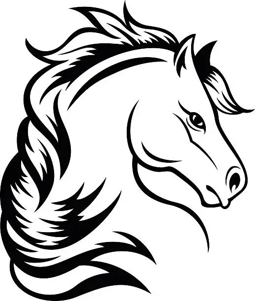 Vector illustration of Horse head