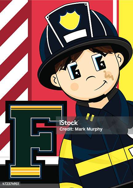 Pompier Apprentissage Lettre F Vecteurs libres de droits et plus d'images vectorielles de Accident et désastre - Accident et désastre, Adulte, Apprentissage
