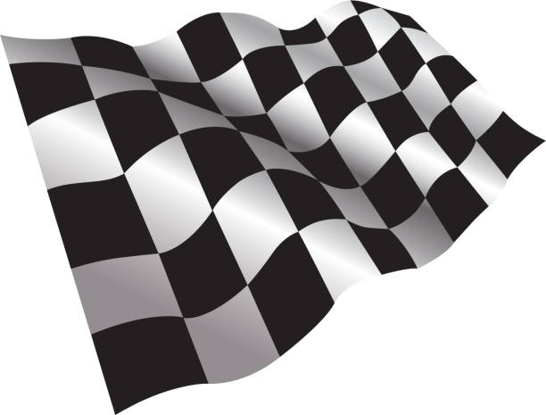 zielflagge - checkered flag flag the end motorized sport stock-grafiken, -clipart, -cartoons und -symbole