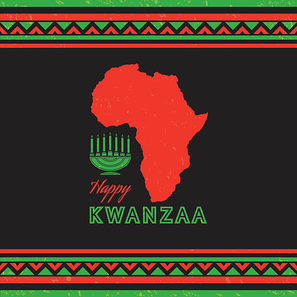 Retro Vintage Kwanzaa Card for holiday wishes. layered and groupped, grunge is on separate layers for easy edit. High res. Jpg included, transparency used, eps 10