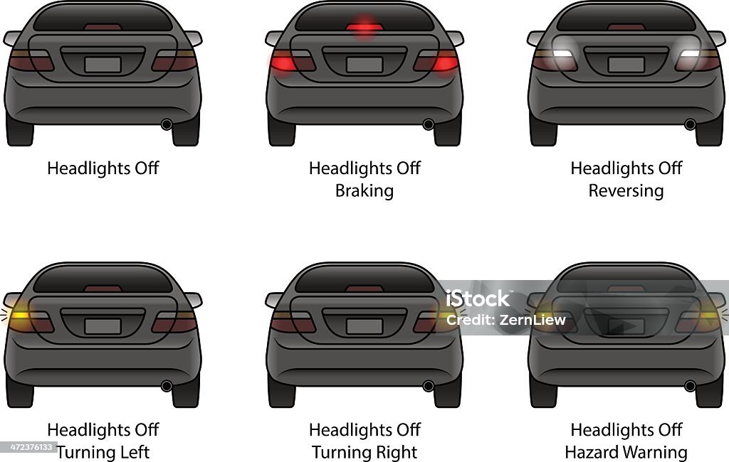 Blinking Rear Car Light And Brake Lights Stock Illustration - Download Image Now iStock