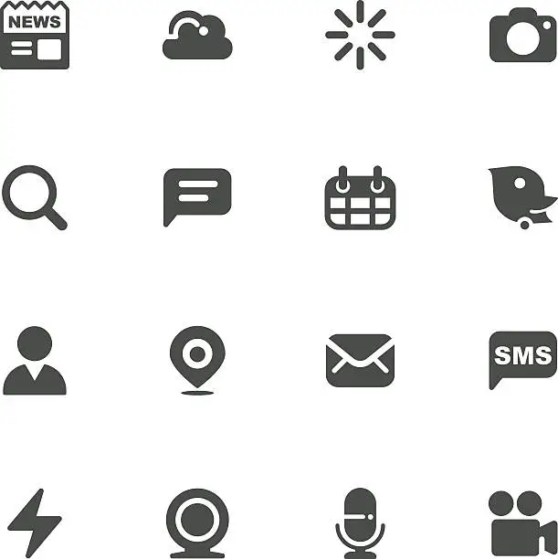 Vector illustration of communication and social media icons
